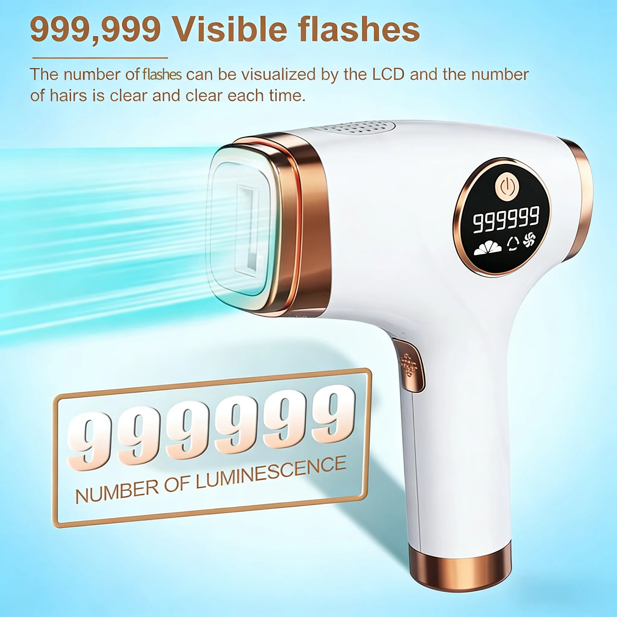 IPL Ice Cooling Hair Removal Device – 999999 Flashes | LCD IPL Hair Removal Device Oasis Select