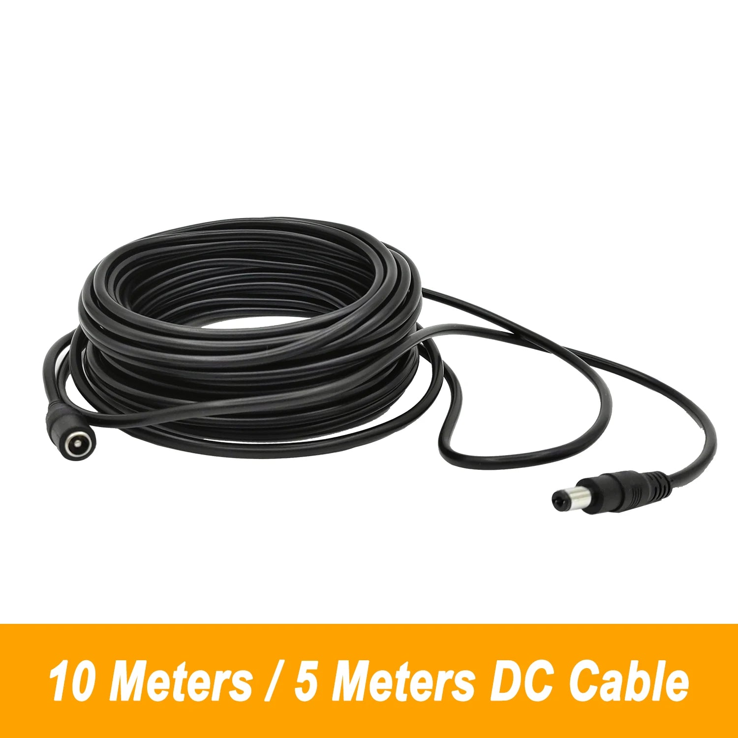 5M 10M DC12V Power Extension Cable 5.5mm*2.1mm Connector Male To Female For LED Lamp CCTV Security Camera Black Power Cable Cord Oasis Select