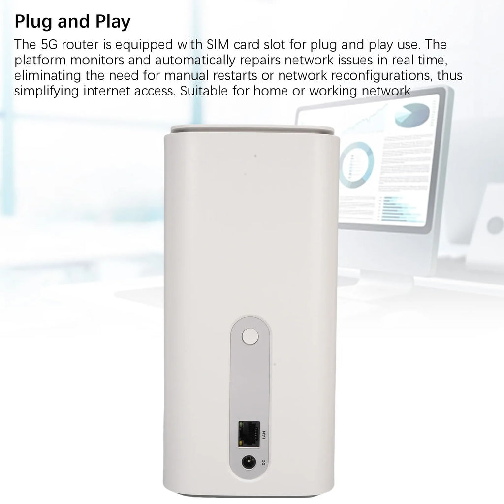 5G CPE Router 4.67Gbps Transfer Speed Small SIM Card Slot 8 Cellular Antennas Dual Band WiFi 6 Router for Home or Work Network Oasis Select