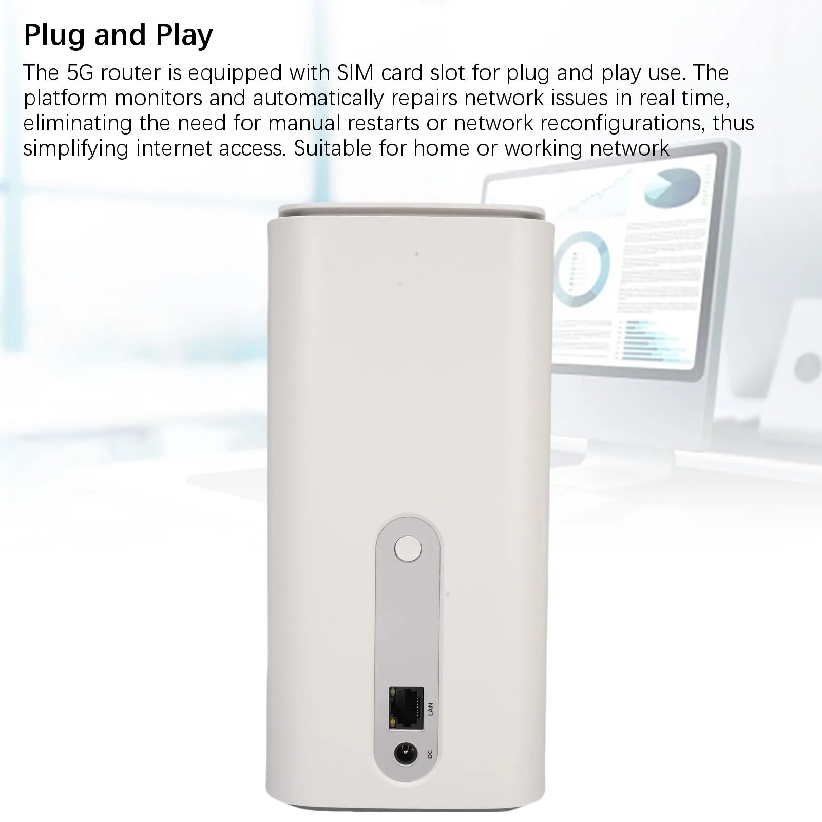 5G CPE Router 4.67Gbps Transfer Speed Small SIM Card Slot 8 Cellular Antennas Dual Band WiFi 6 Router for Home or Work Network Oasis Select