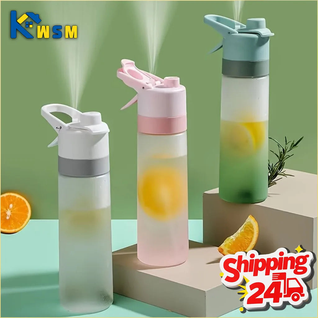 1-4PCS Large Capacity Spray Water Bottle with Straw Gradient Frosted Portable Outdoor Sports Travel Mist Sprayer Reusable Cup Oasis Select