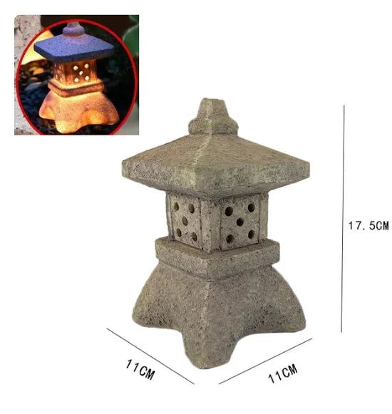 Solar Powered Japanese Pagoda Lantern Waterproof Outdoor Garden Decor Light Automatic Luminescence Zen Style Yard Pathway Lamp Oasis Select A