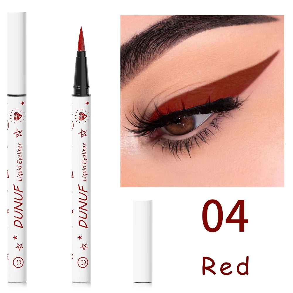 DUNUF 1 Pcs Long Lasting Eyeliner Ultra-fine Smooth Quick Dry Liquid Eyeliner Waterproof, Sweat-resistant and Beginner Friendly Oasis Select 04 Full Size