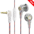 Original QKZ-MDR Wired Earphone HIFI Stereo Flat Headset With HD MIC 3.5mm AUX In-Ear Music Game Sports Headphones Oasis Select (New) White