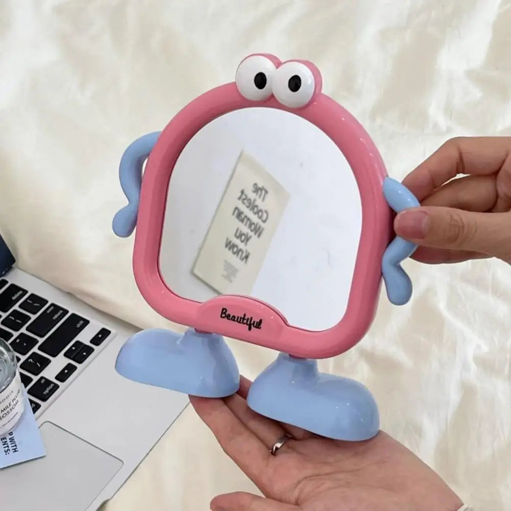 Desktop Makeup Mirror Solid Color Simple Portable Handheld Makeup Mirror Foldable Student Compact Cute Mirror Oasis Select