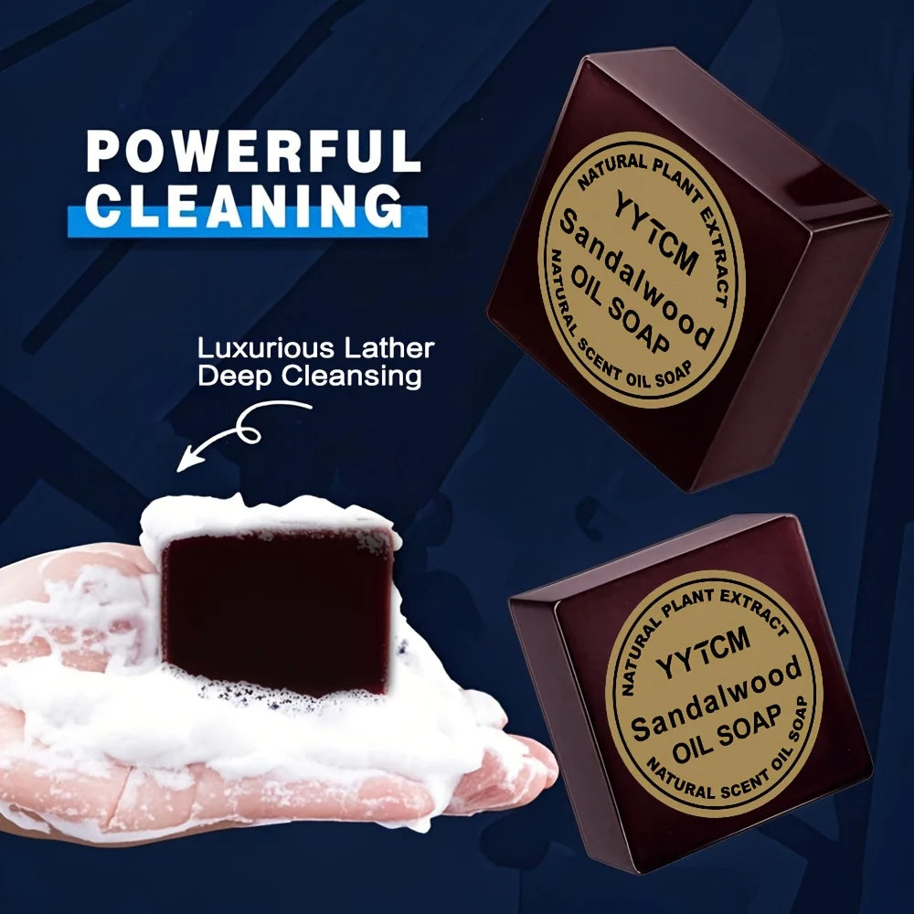 Sandalwood Soap, Men's Fragrance Soap, Long-Lasting Light Fragrance, Bath, Hand-Washing, Face-Washing Soap, Gentle Skin Care, Gift-Giving, Personal Use 65G/Piece Oasis Select