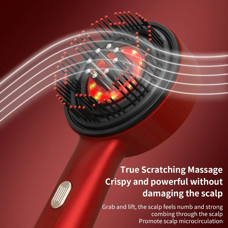 Electric Scalp Massager Comb – Red Light & Oil Applicator