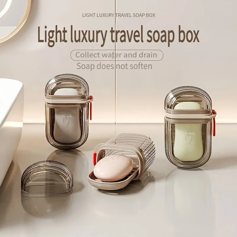 Portable Travel Soap Box Double-Layer Sealed Lid with Drain Hole for Hygienic Storage New Compact Size for Easy Carry Oasis Select