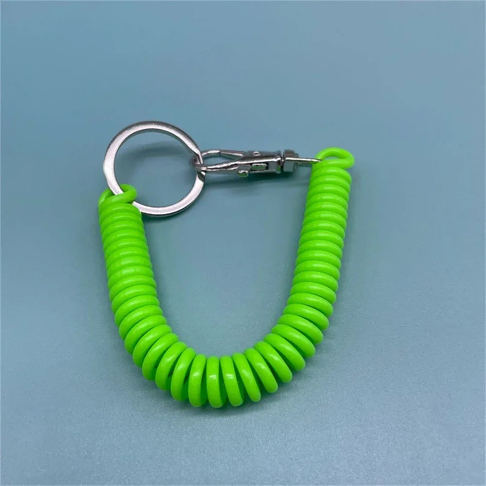 1/2/4pcs Spiral Telescopic Spring Coil Keychain Anti-Theft And Anti Loss Pull Rope Safety Keyring, With Metal Lobster Buckle Oasis Select I