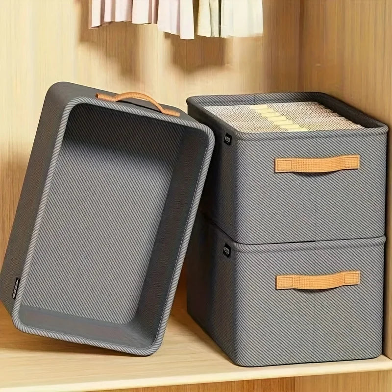 4PCS Extra Large Stackable Storage Boxes | Heavy-Duty Non-Woven Fabric Organizer, Space-Saving Multi-Purpose Storage for Closet Oasis Select