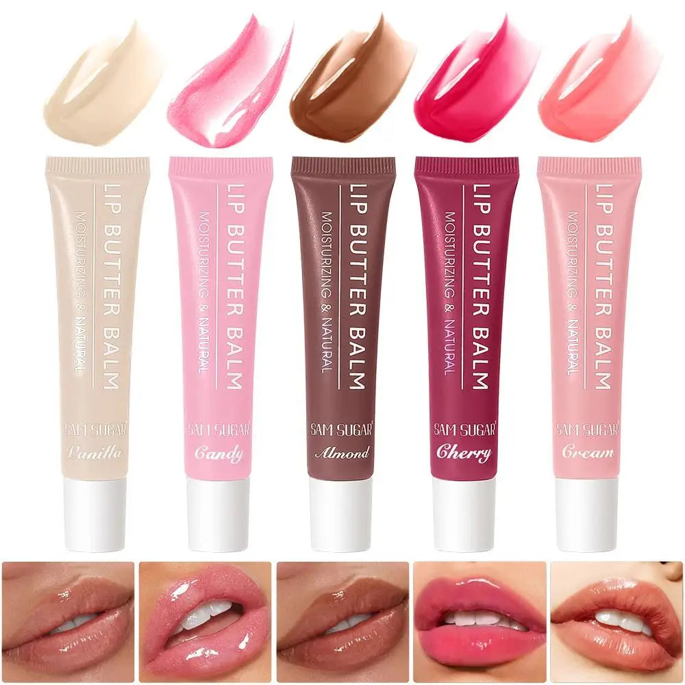 Hydrating Lip Butter Balm Long Lasting Waterproof Non Greasy Oil Gloss Mirror Shine Tint Care 5 Colors Oasis Select