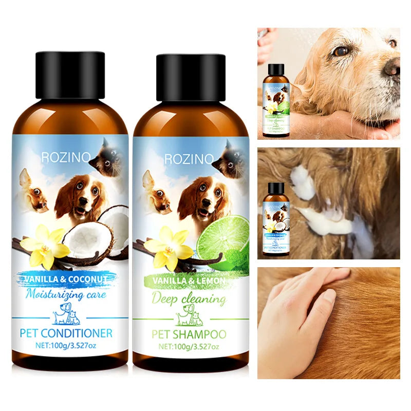Pet Shower Gel and Conditioner Combo Pack, Perfect Clean Shampoo and Conditioner, Chemical Free, for Pets Cats and Dogs Oasis Select