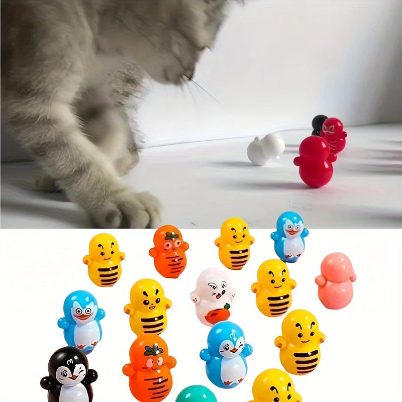 8/16pcs of Cat Rolling Toys Diverse Styles Interactive Play and Exercise Equipment Durable Plastic Material Oasis Select