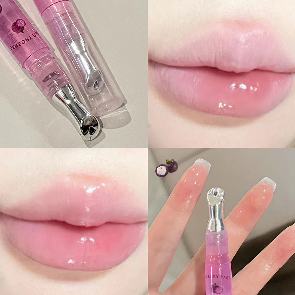 Hydrating Fruit Lip Oil Moisturising Non-sticky Plumping Grape Lip Gloss Honey Transparent Essence Lip Balm Cosmetics Care Oasis Select Mangosteen Flavor