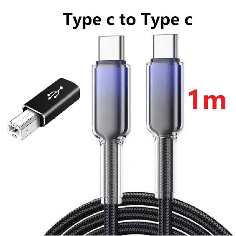 Type-c to square Printer Cable Adapter Converter DP 65W Fast Charging Data Transfer Cable Printer Scanner Electric Piano Adapter Oasis Select 1m cable Figure 4