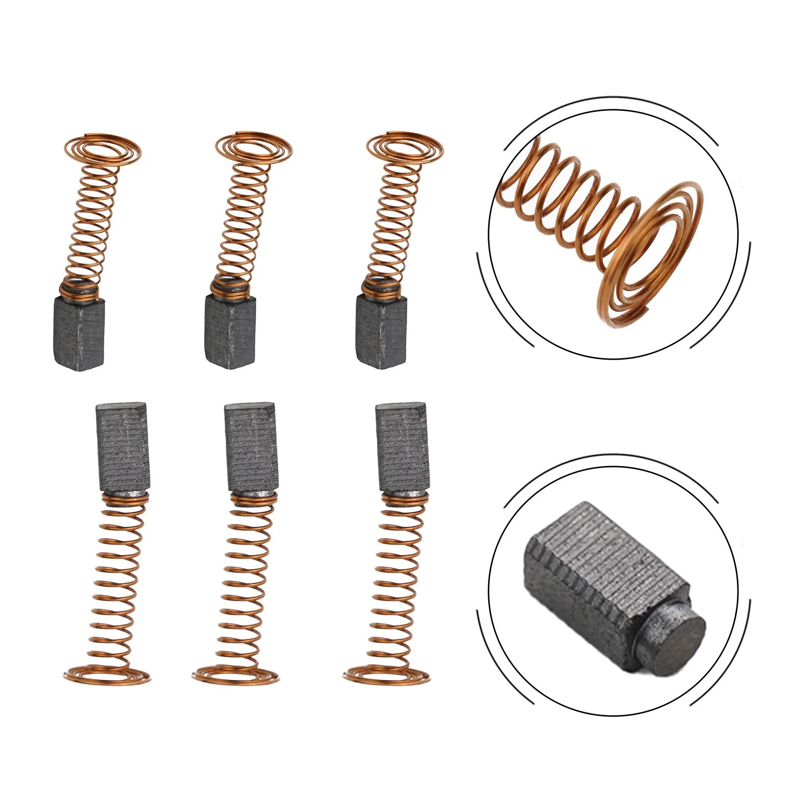 6pcs Carbon Brushes for D3000 Electric Motor & Rotary Drill Carbon Brush Set Oasis Select