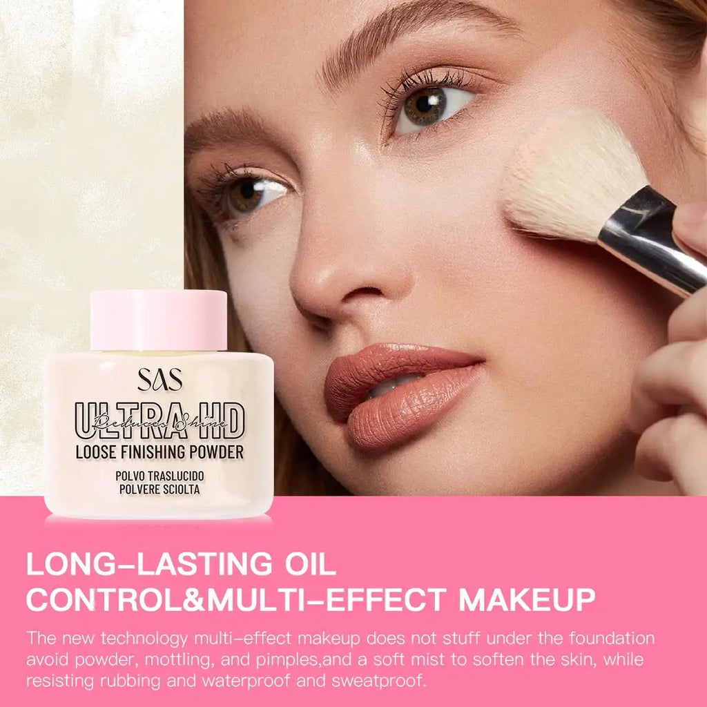 USHAS Matte Loose Setting Powder – Oil-Free, Pore-Blurring