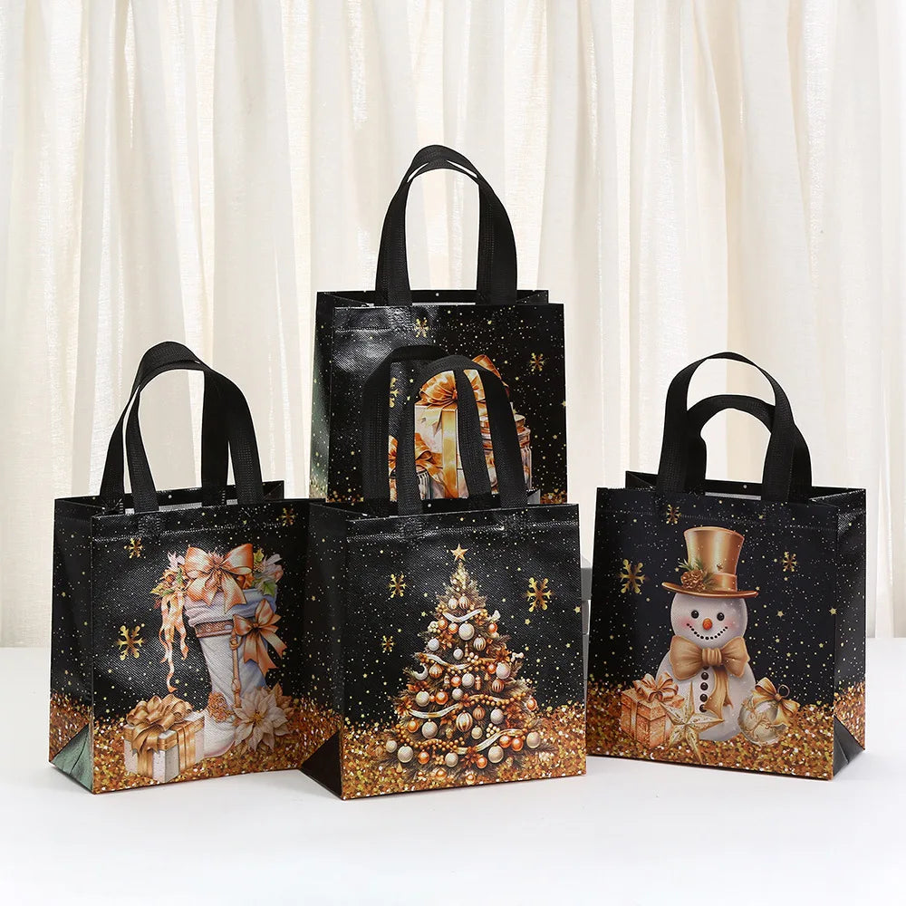 Christmas Non-Woven Gift Bag | Snowman & Xmas Tree Tote
