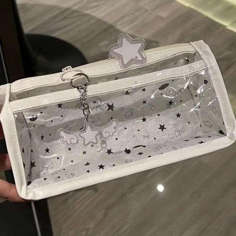 Cute Lightweight Transparent Pencil Case Large Capacity Zipper Pen Pouch for Primary School Students Stationery Storage Oasis Select