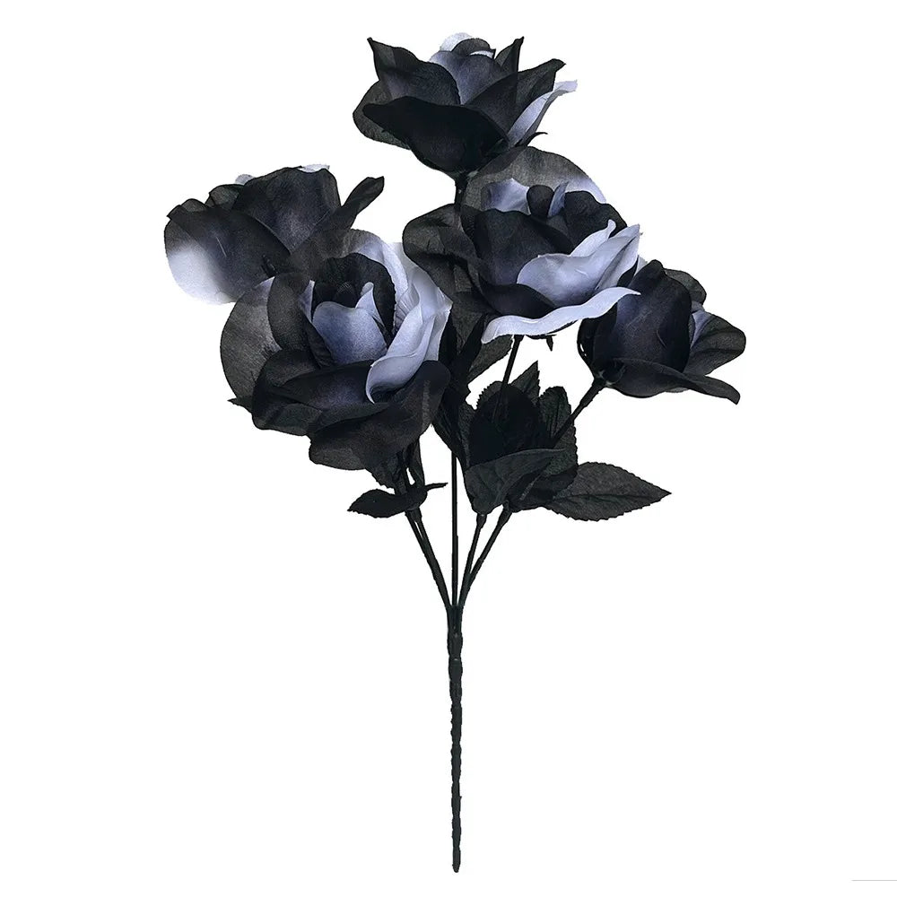 NEW Halloween Artificial Anthurium Multicolor DIY Calla Lily Artificial Flower Accessories Silk Faux Red Palm Flower Arrangement Oasis Select Rose-Black