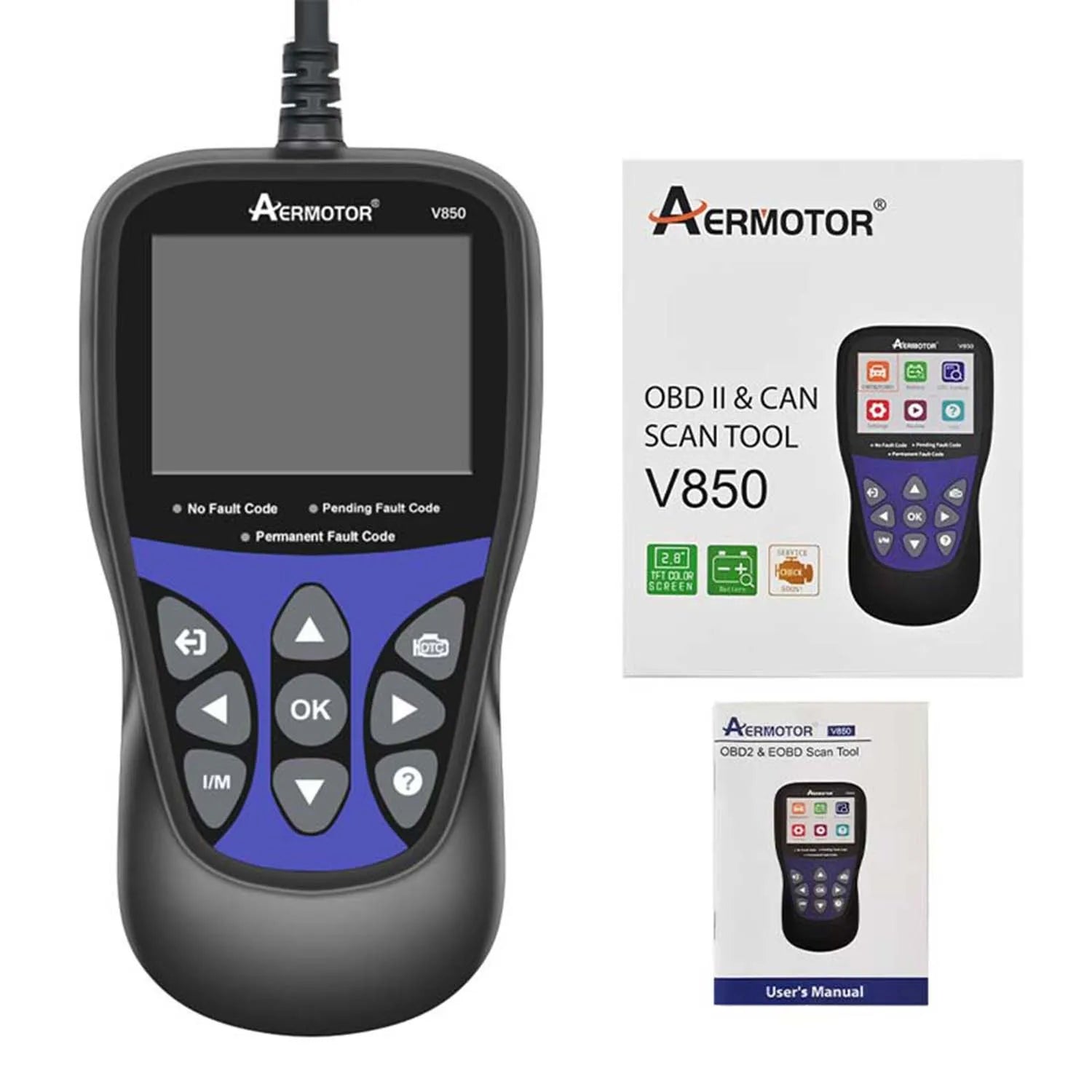 Aermotor V850 OBD2 Car Diagnostic Scanner & Code Reader OBD2 Diagnostic Scanner Oasis Select