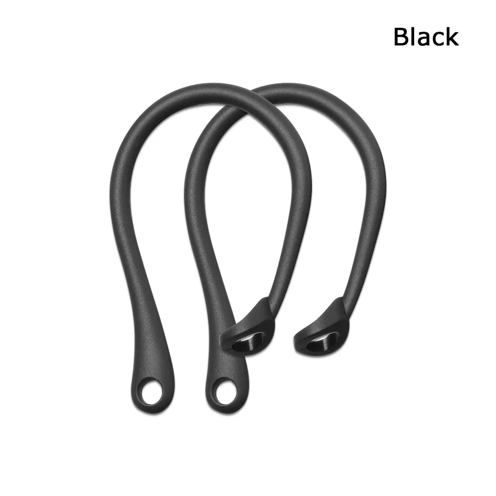 1 Pair Silicone Anti-lost Ear Hook for Apple AirPods 1 2 3 Pro Sports Anti-drop Ear Hook Wireless Earphone Ear Hook White Black Oasis Select Black