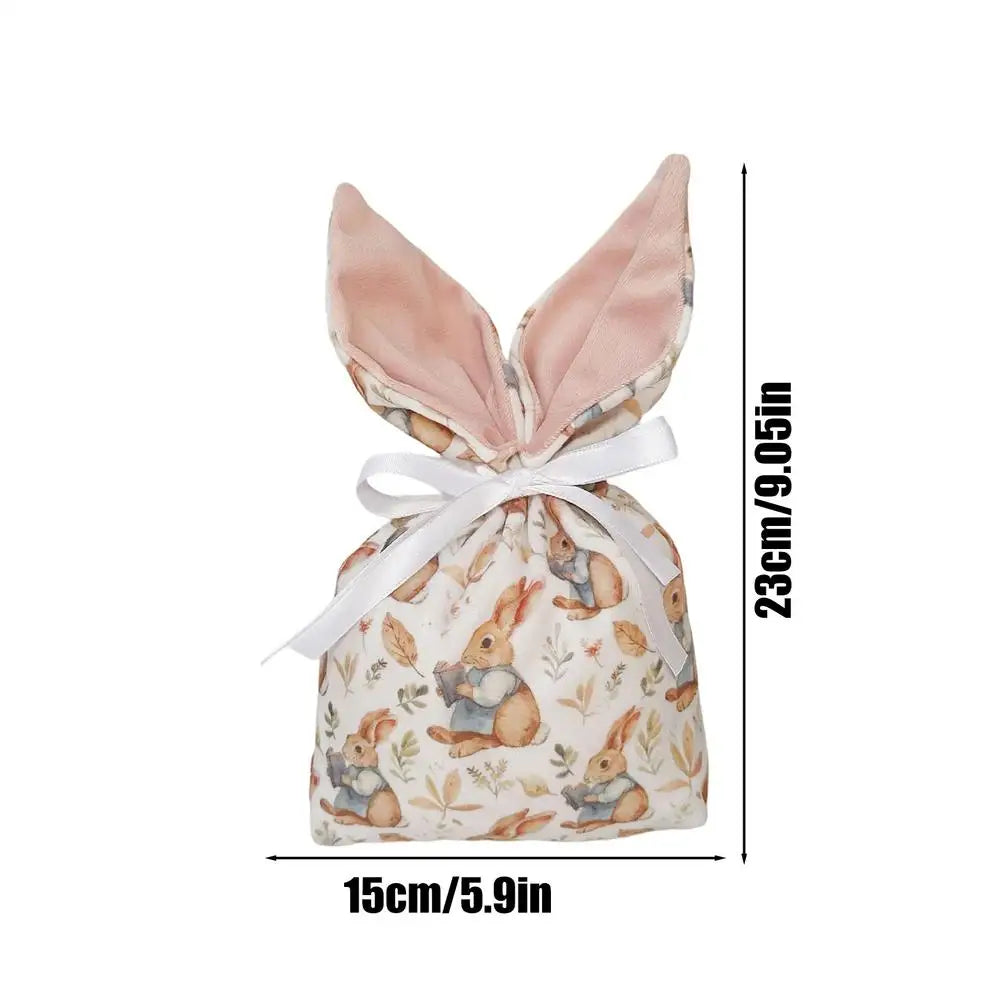 Easter Candy Bags 10Pcs Rabbit Ear Bags Carton Candy Cookie Bags for Easter Party Baking Snack Packing Supplies Favors Bags Oasis Select Blue 10Pcs