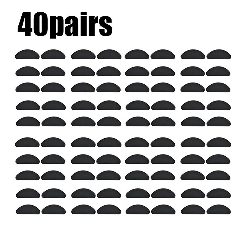 10/40pair Glasses Nose Pads Adhesive Silicone Nose Pads Non-Slip Transparent Nosepads For Glasses Eyeglasses Eyewear Accessories Oasis Select 40pairs Black