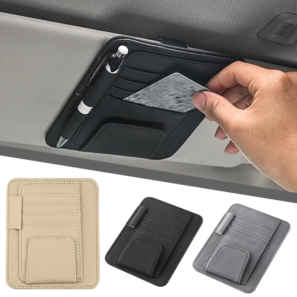Car Sun Visor Organizer Multi-Pocket Business Card Storage Management Sunglasses Holder Visor Accessories Auto Interior Oasis Select