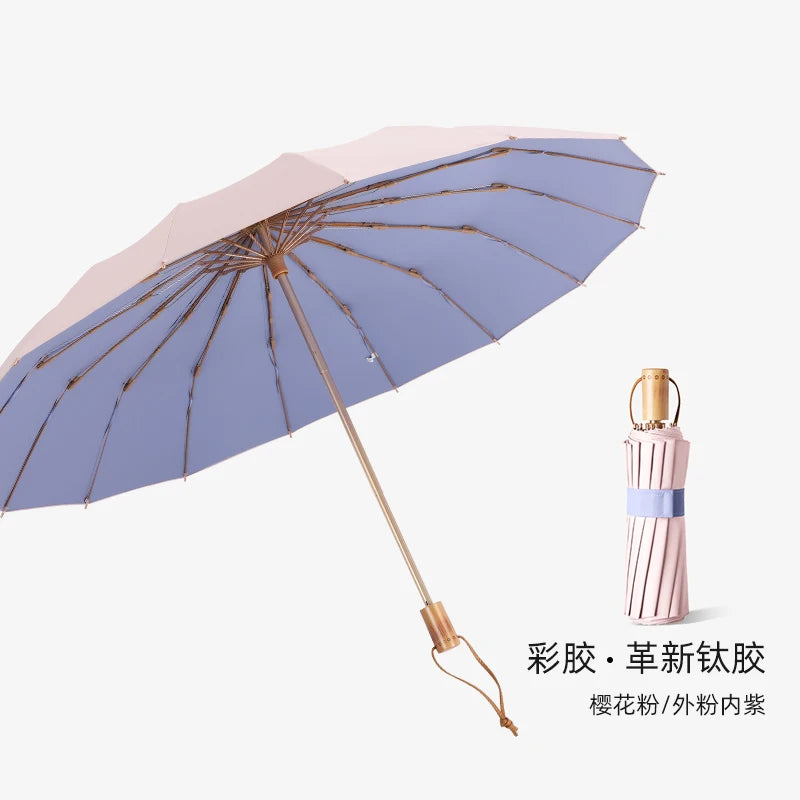16 Bone titanium silver sun umbrella super sun protection UV umbrella sunshine and rain umbrella Oasis Select 20