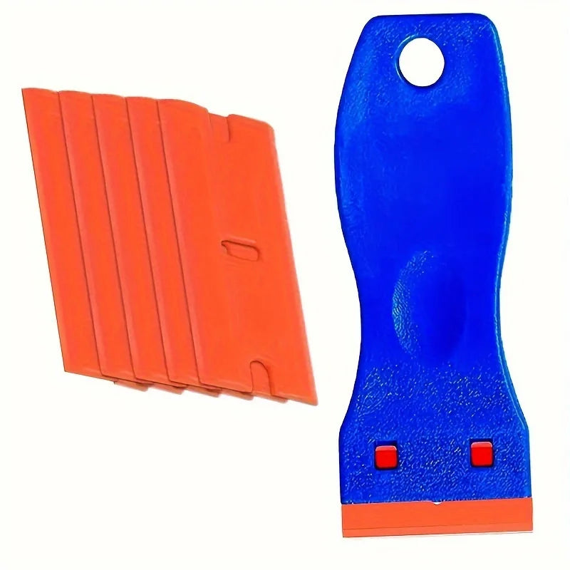 11Pcs Plastic Razor Blade Scrapers Glue Remover with 20Pcs Blades Car Glass Cleaning Razor Scraper for Removing Stickers Labels Oasis Select