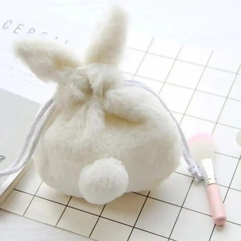 Bunny Ear Drawstring Bag Storage Pouch Portable Cute Cosmetic Organizer For Travel Home Supplies Oasis Select A2