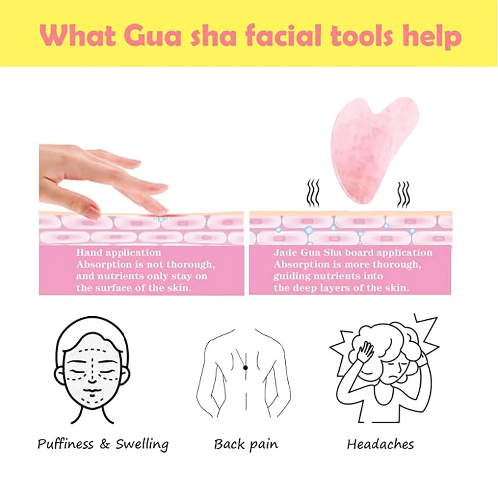 Facial Massage Roller & Gua Sha Scraping Tool Set – 2 Pcs Facial Massage Tool Set Oasis Select