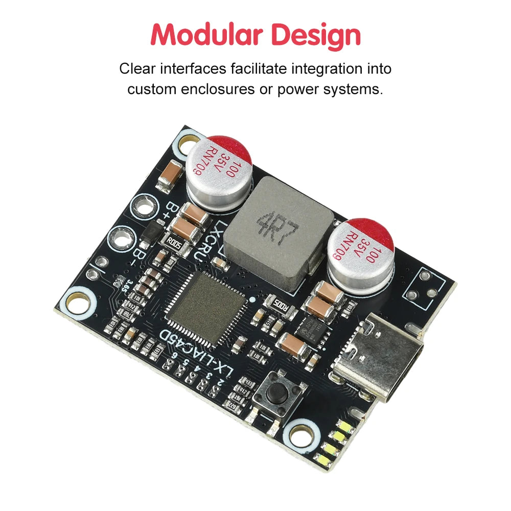 2-6S 45W Fast Charging Mobile Power Module Supports PD QC Fast Charging Protocols DIY Circuit Board Type-C USB Oasis Select