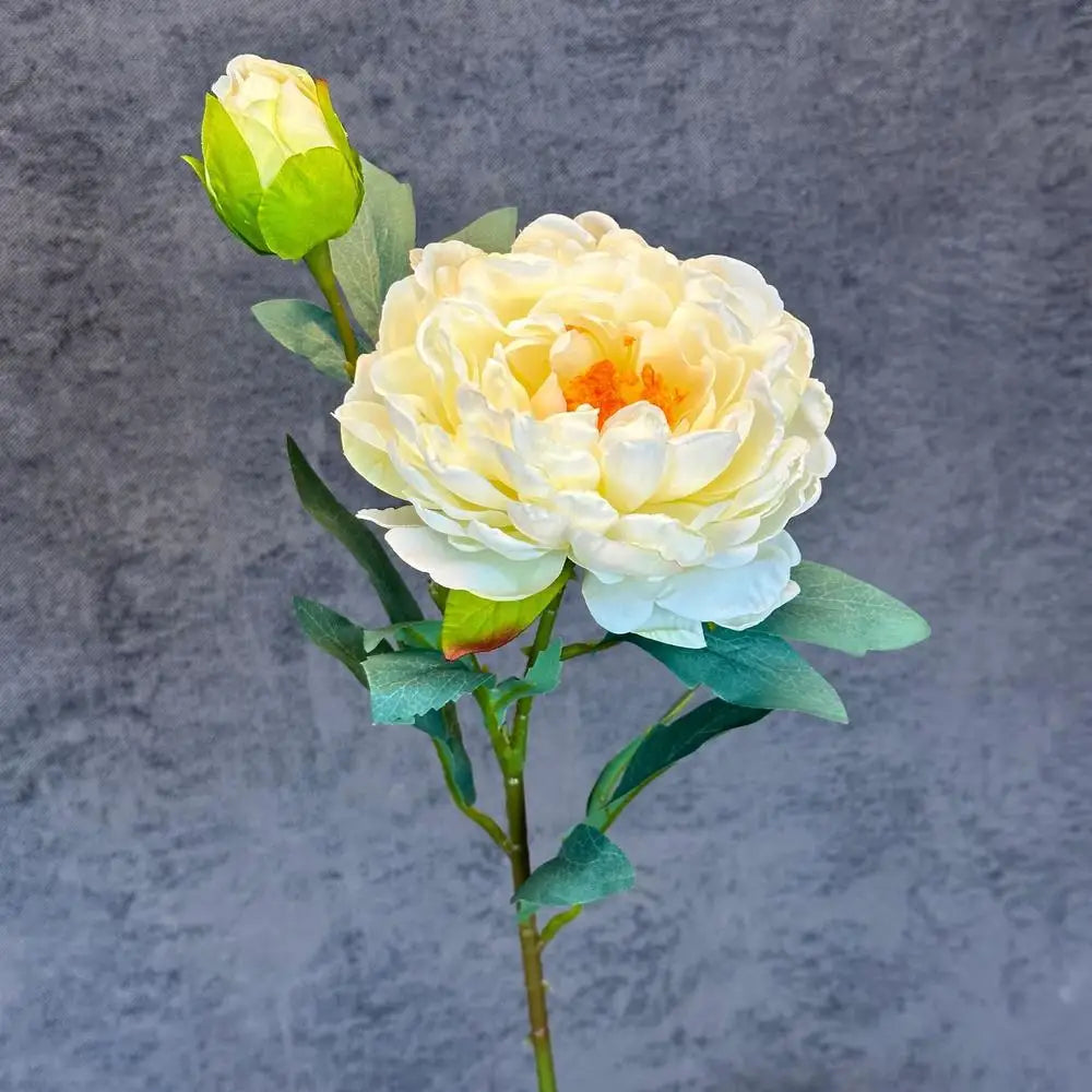 Peony Simulation Flowers, Home And Living Room Artificial Flower Decorations, Dining Table Dried Flower Bouquet Decoration Oasis Select White1