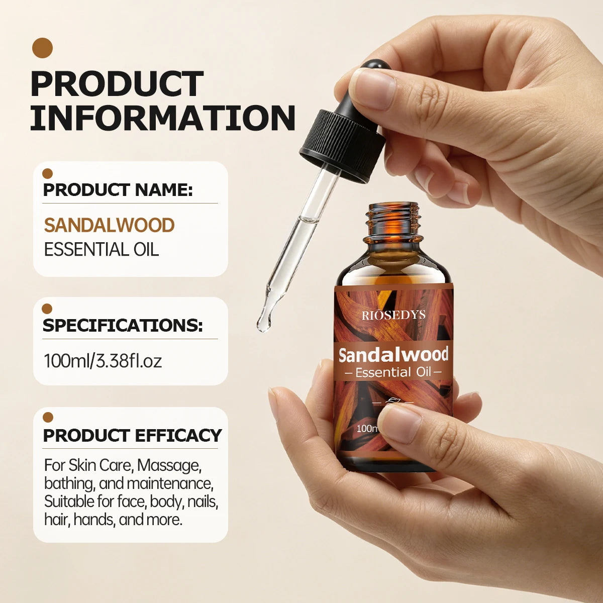 Sandalwood Essential Oil – Moisturizing Massage & Skincare Oil