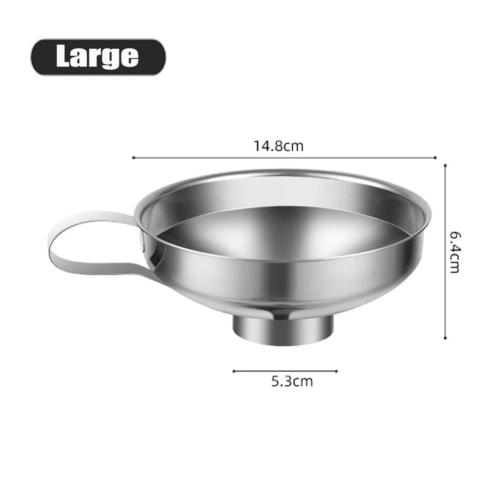 Stainless Steel Wide Mouth Funnel Canning Funnel Cup Jam Salad Dressing Hopper Filter For Jar Canned Filteroil Wine Water Spices Oasis Select Large