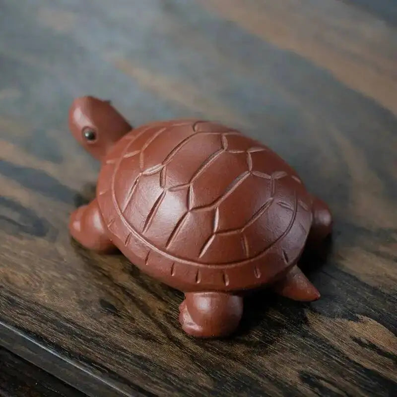 Zisha Tea Pet Turtle Small Turtle Culpture Tea Ornament Craft Accessories Oasis Select