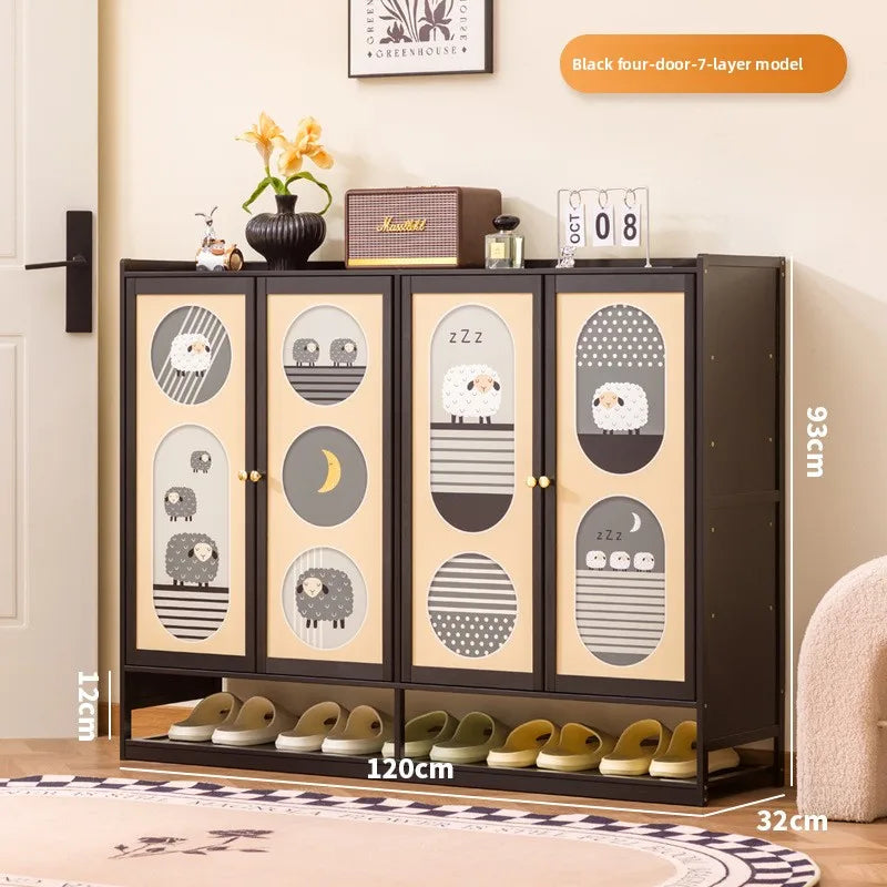 Shoe rack, multi-layer indoor integration at the entrance of the household, against the wall to enter the door to store Oasis Select Four doors and 7