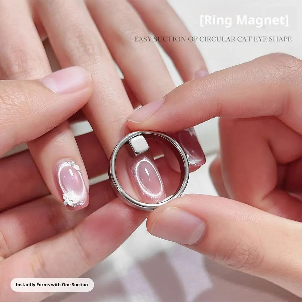 Hollow Black Hole Cat Eye Magnet Ring DIY Cat Eye Nail Art Effect Strong Magnetic Tool for Magnetic Gel Polish Manicure Tools Oasis Select