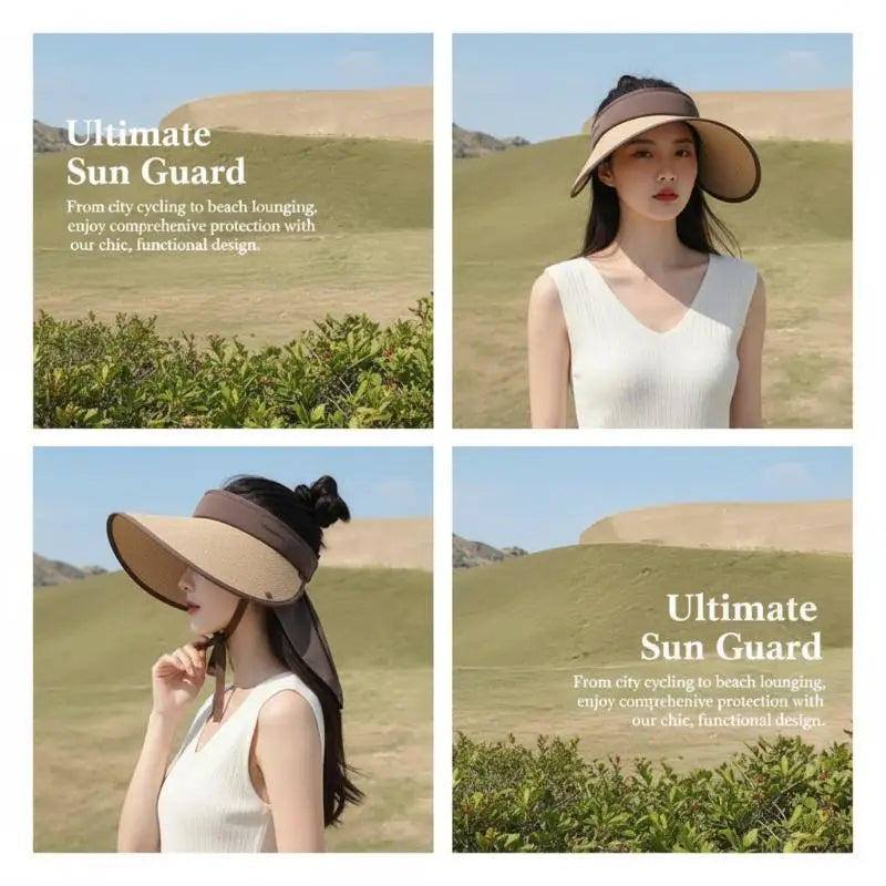 Foldable Sun Visor Hat Women gorros para el sol de mujer sombrero gorra Summer Anti-UV Travel Headwear 차단/모자햇빛가리개 Oasis Select