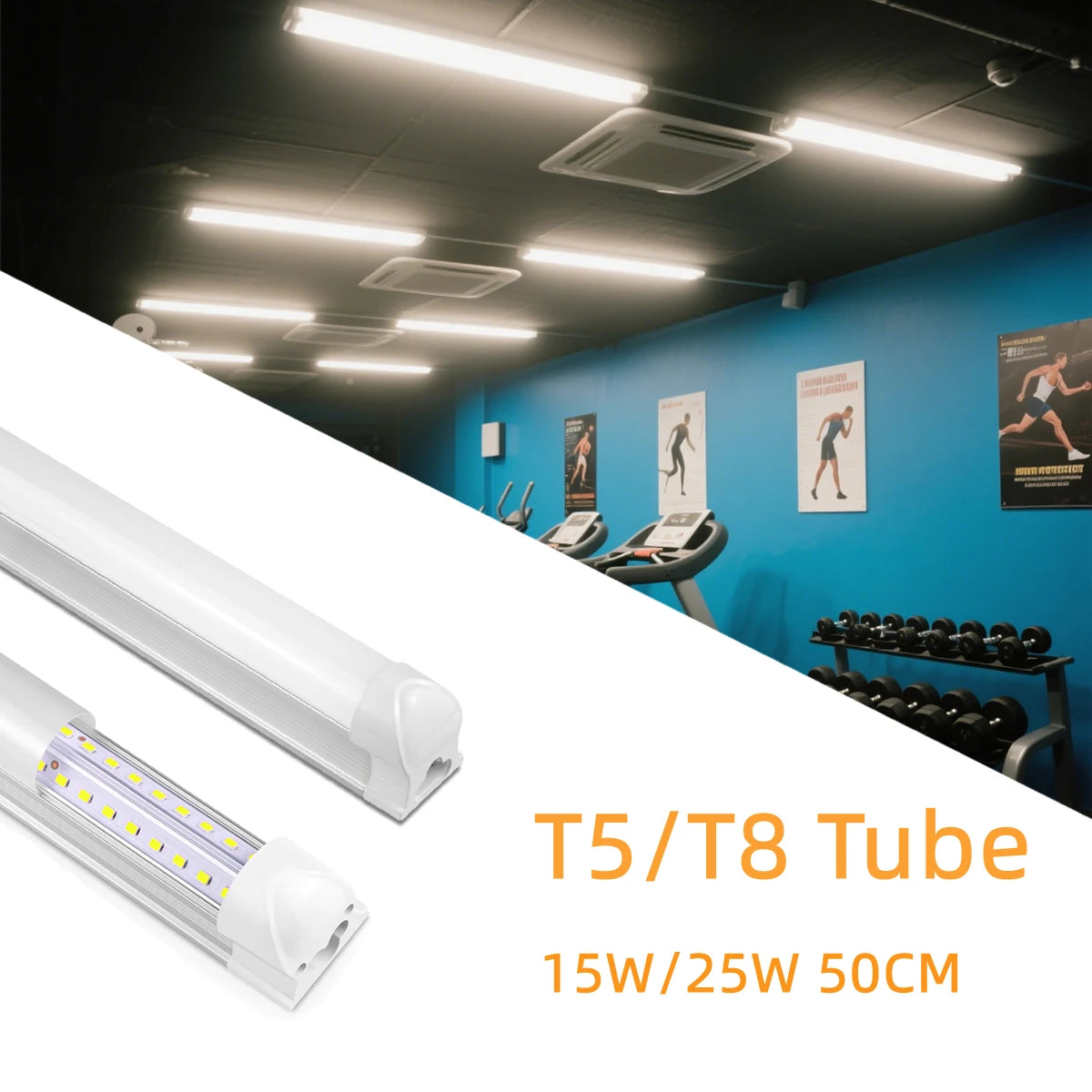 1-6pcs Led Bar Lights T5 15W/T8 25W Tube 50CM High Lumen Fluorescent Lamp For Shops, Hotels, Exhibition Halls Lighting 110V 220V Oasis Select