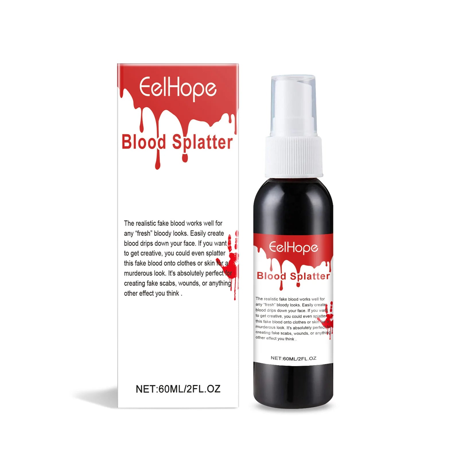 Halloween Fake Blood Spray – Zombie Vampire Wound Makeup Theatrical Fake Blood Oasis Select 60ml boxed