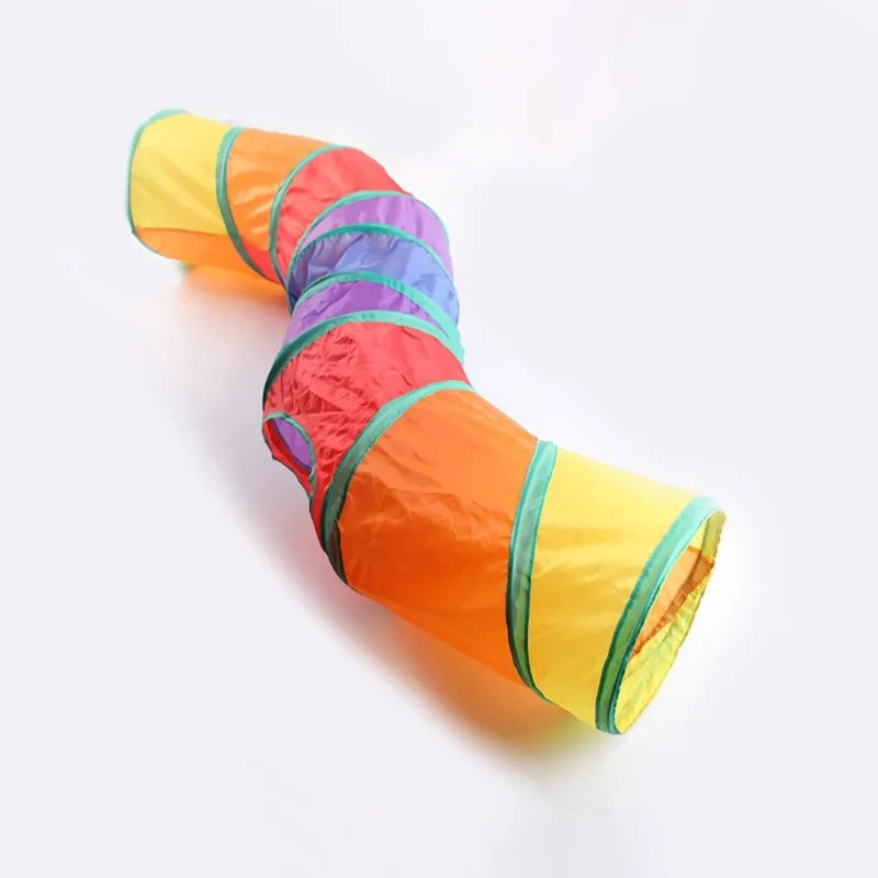Collapsible Cat Play Tunnel Portable Interactive Entertainment Tube Multifunctional Toy for Kitten Puppy Daily Play Oasis Select