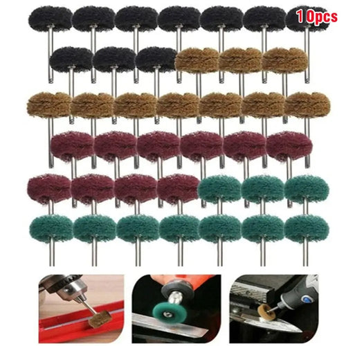 10pcs Nylon Fiber Abrasive Drill Brush – Polishing & Buffing Set Abrasive Drill Brush Oasis Select