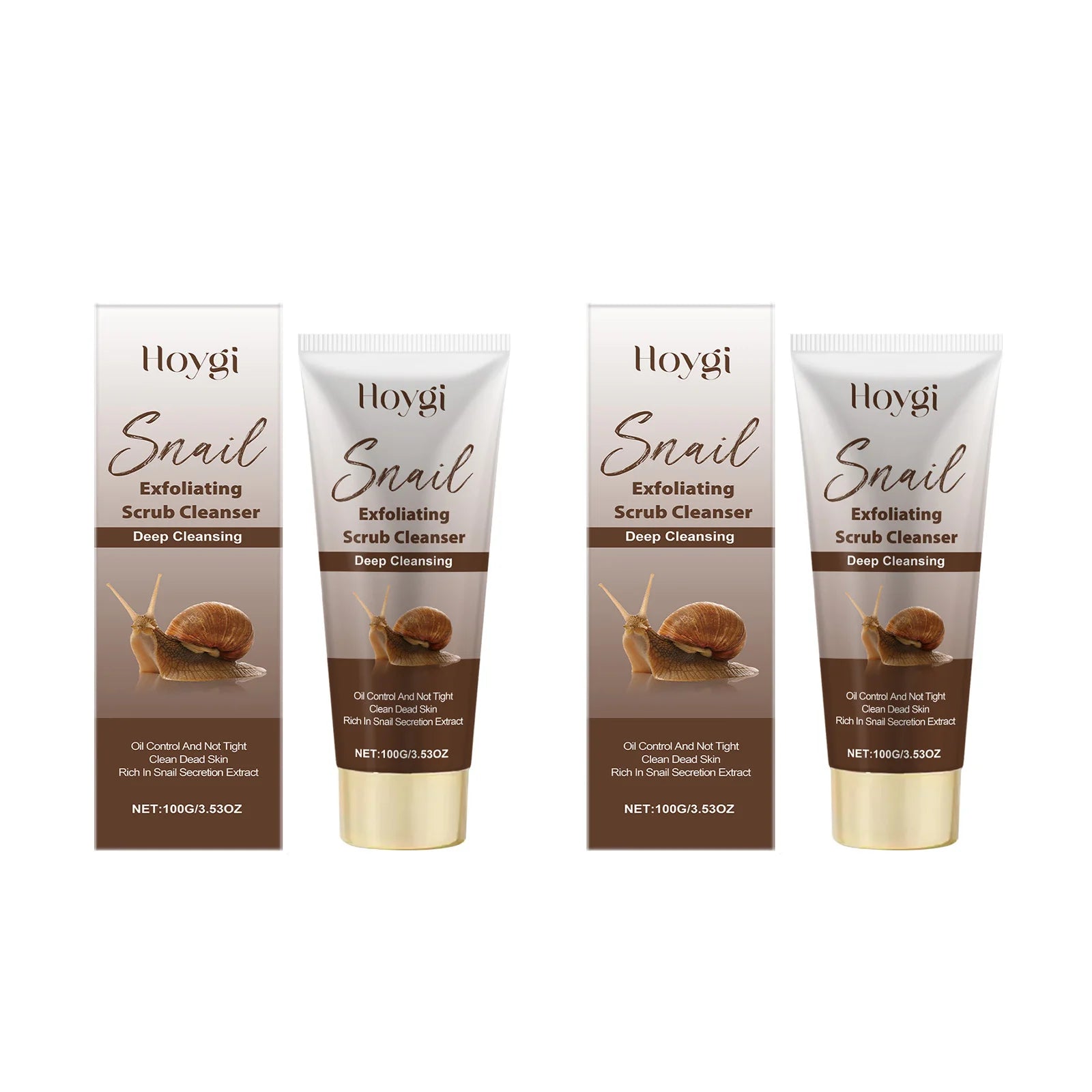 Hoygi Snail Mucin Exfoliating Face Wash – Hyaluronic Acid Exfoliating Face Wash Oasis Select 2 x 100g Boxed