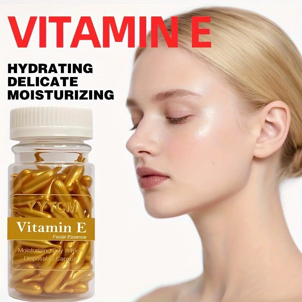 Vitamin E Serum Capsules, Single-Use Essence Capsules, Hydrating and Moisturizing Facial Skin 90 Capsules/Bottle - 1 Bottle Oasis Select