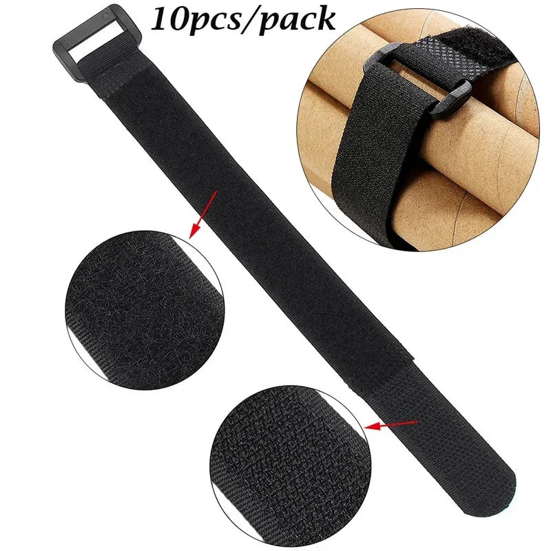 10/60PCS 2*50cm Reusable Fastening Bike Tie Nylon Hook & Loop Durable Multil Purpose Self-adhesive High Quality Strap Cable Ties Oasis Select