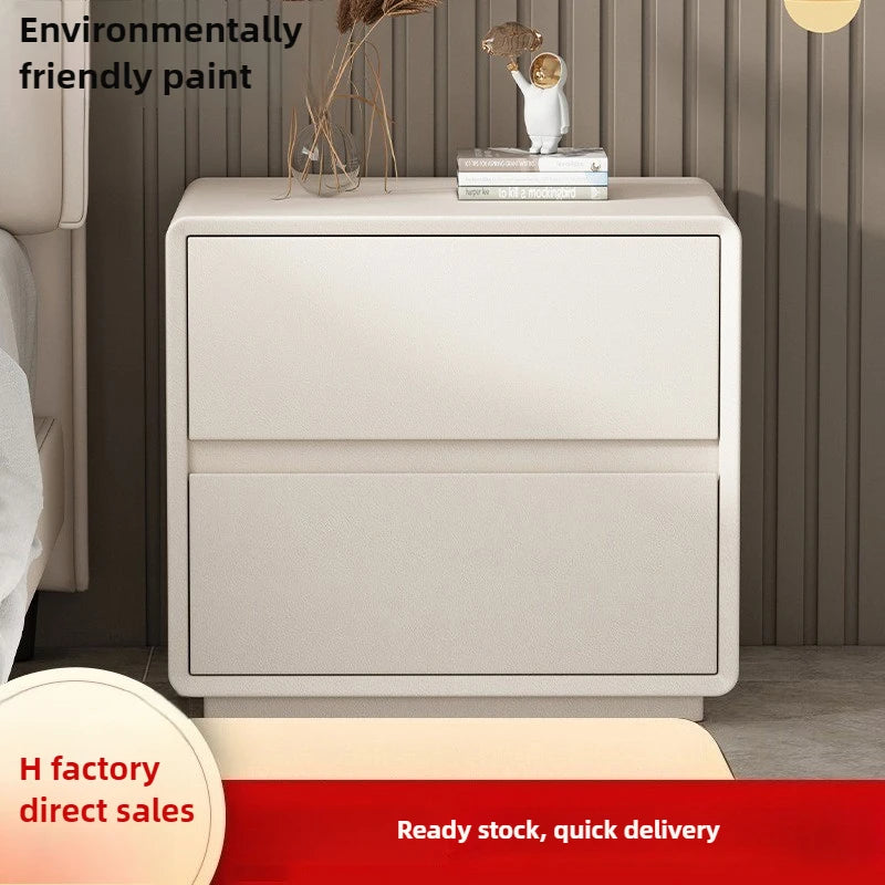 Simple and modern solid wood paint bedside table Italian minimalist light luxury bedroom household small storage locker Oasis Select