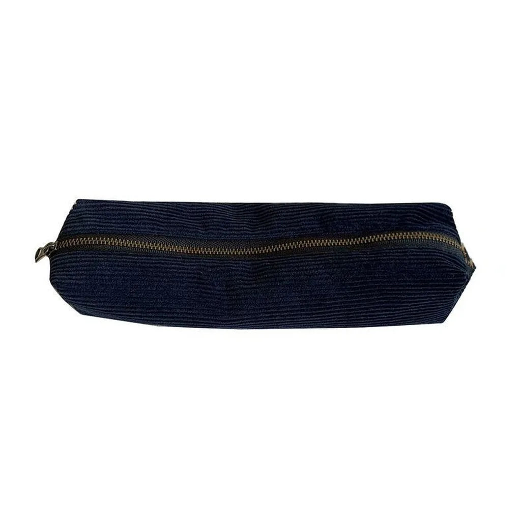 Large Capacity Corduroy Storage Bag Portable Makeup Pouch Multifunctional Stationery Case Travel Toiletry Organizer For Daily Us Oasis Select Dark Blue